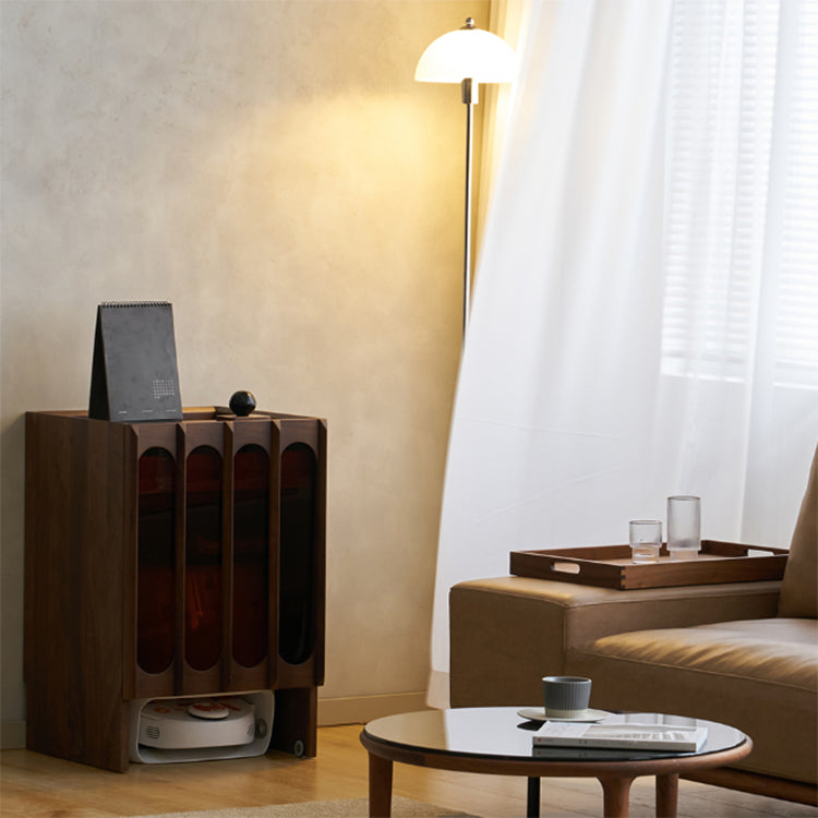 Contemporary Sideboard Walnut Wood Sideboard Cabinet for Kitchen