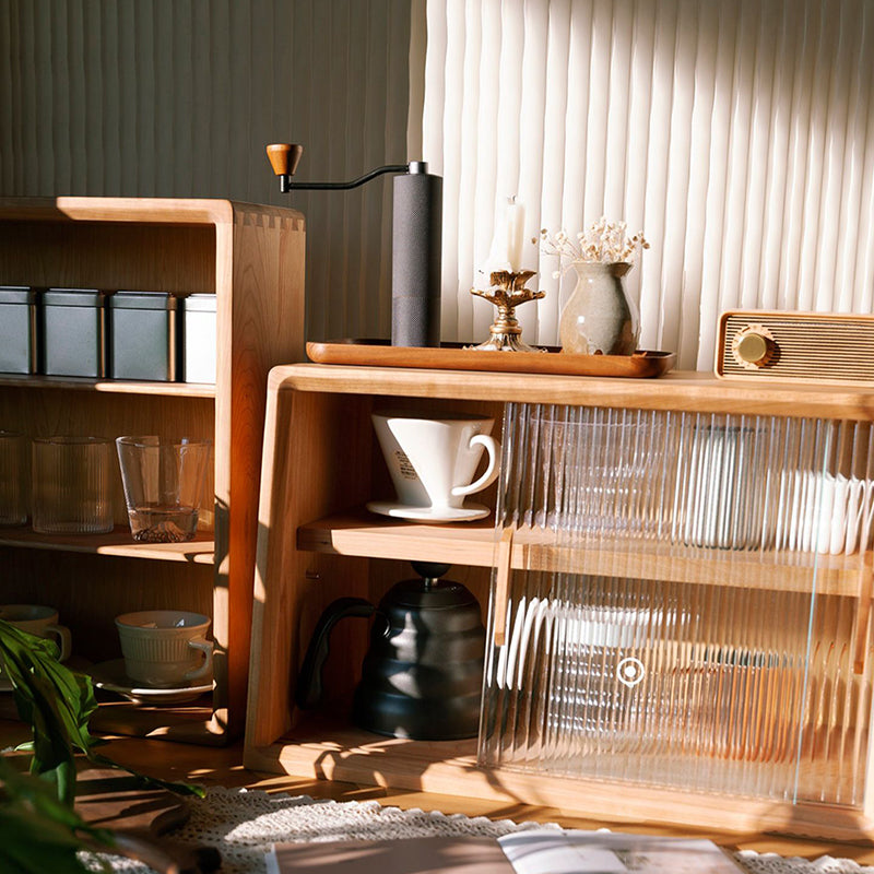 Contemporary Sideboard Cherry Sideboard Cabinet with Doors for Kitchen