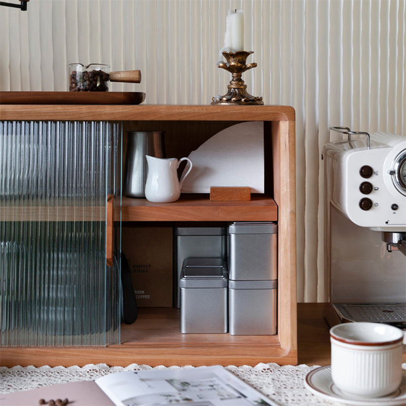 Contemporary Sideboard Cherry Sideboard Cabinet with Doors for Kitchen