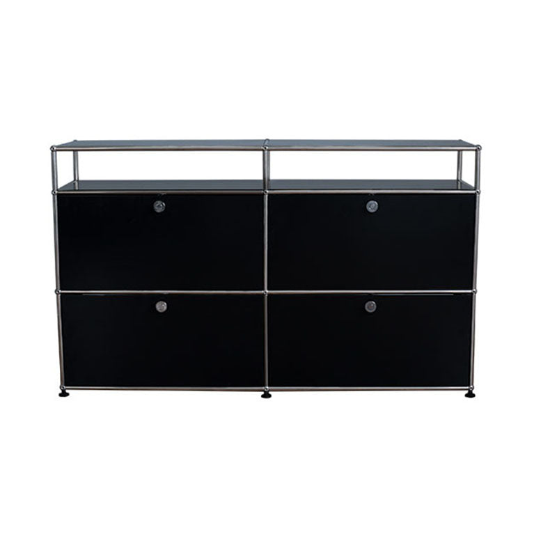 Modern Dining Server Metal Buffet Server with Doors for Living Room