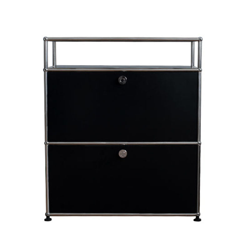 Modern Dining Server Metal Buffet Server with Doors for Living Room