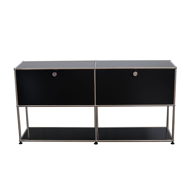 Modern Dining Server Metal Buffet Server with Doors for Living Room