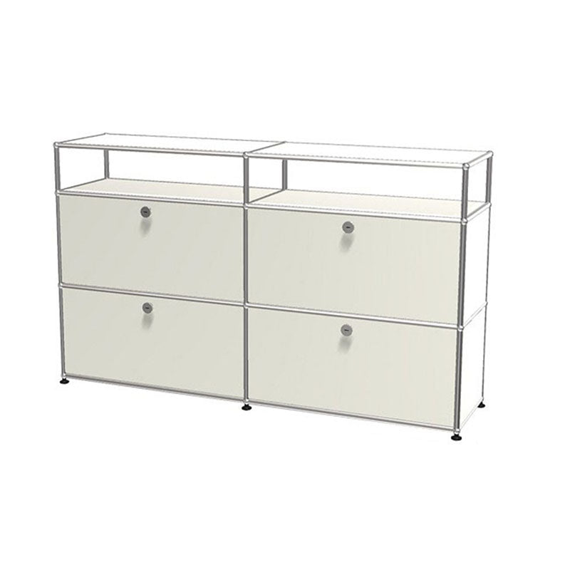 Modern Dining Server Metal Buffet Server with Doors for Living Room