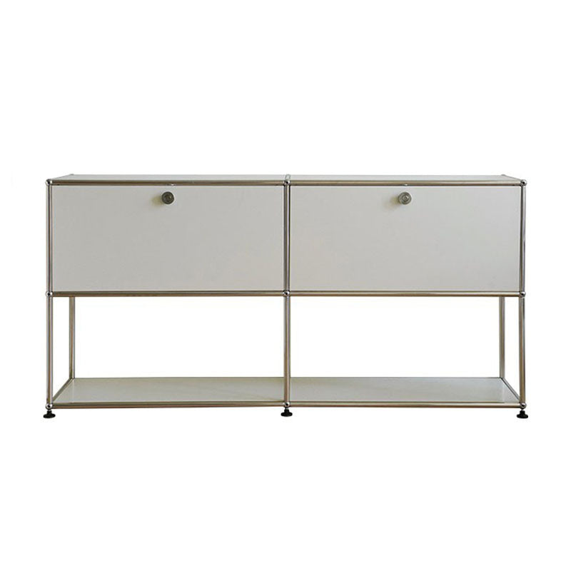 Modern Dining Server Metal Buffet Server with Doors for Living Room