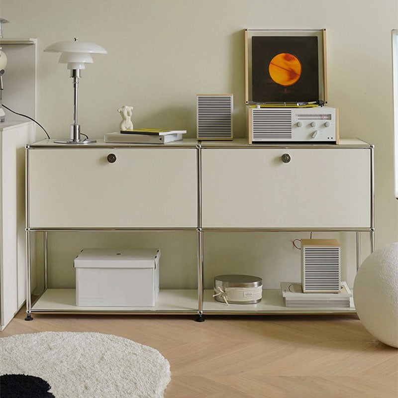 Modern Dining Server Metal Buffet Server with Doors for Living Room