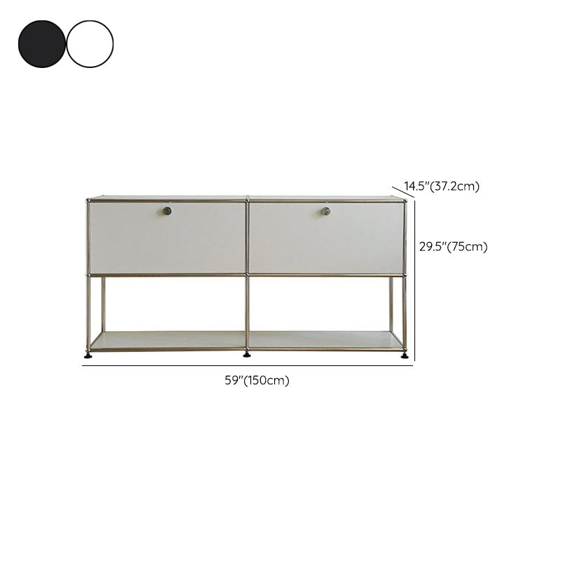 Modern Dining Server Metal Buffet Server with Doors for Living Room