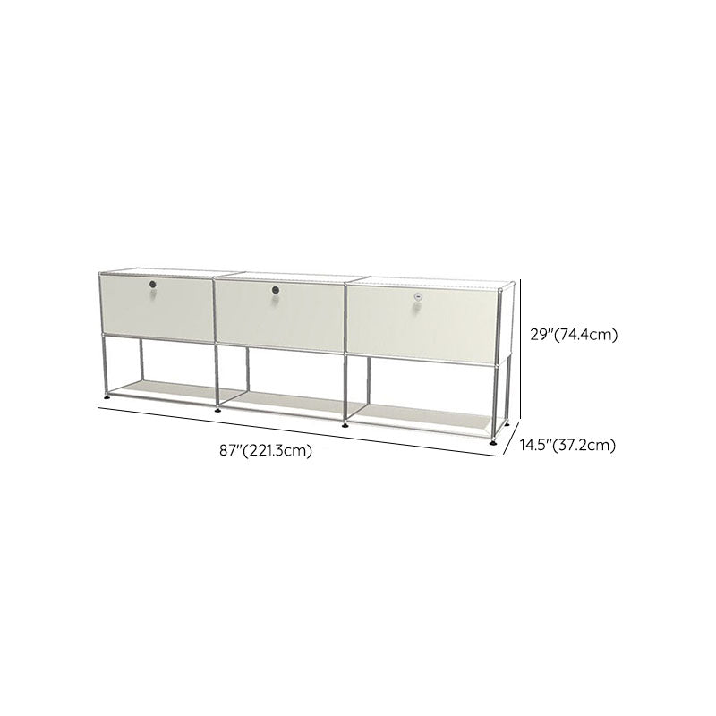 Modern Dining Server Metal Buffet Server with Doors for Living Room