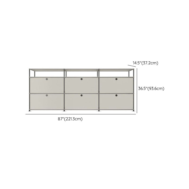 Modern Dining Server Metal Buffet Server with Doors for Living Room