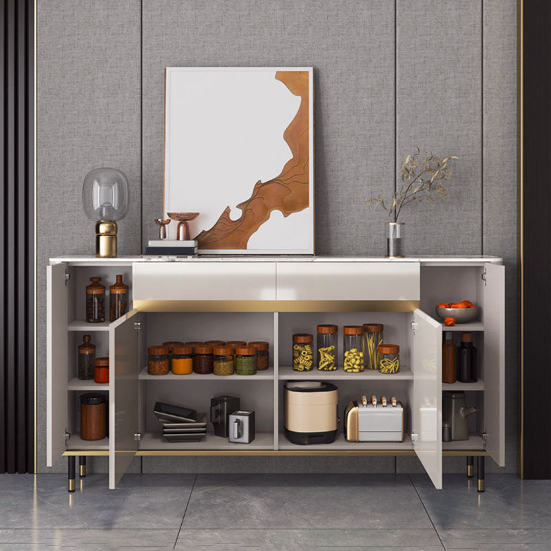 Contemporary Style Engineered Wood Buffet Stand Adjustable Shelving Credenza