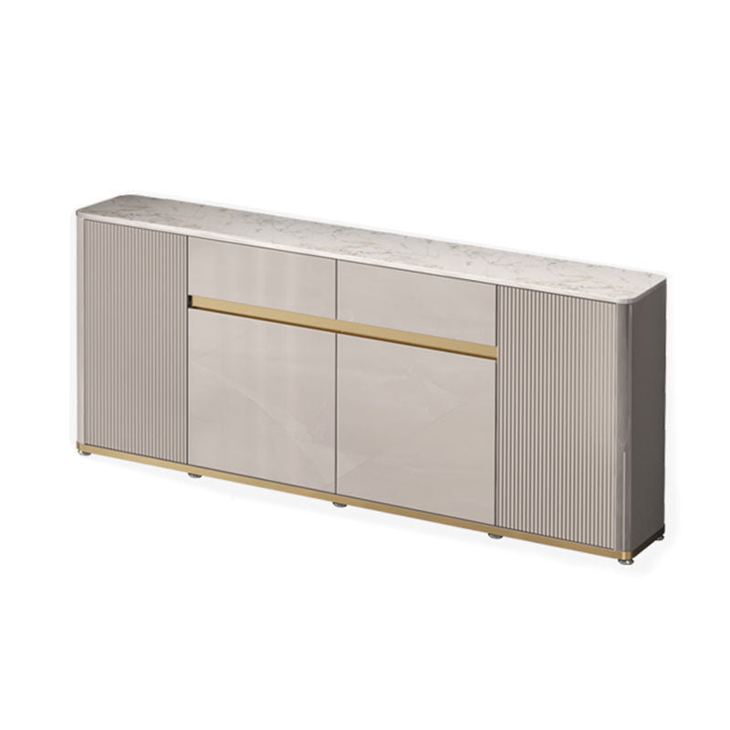 Contemporary Style Engineered Wood Buffet Stand Adjustable Shelving Credenza