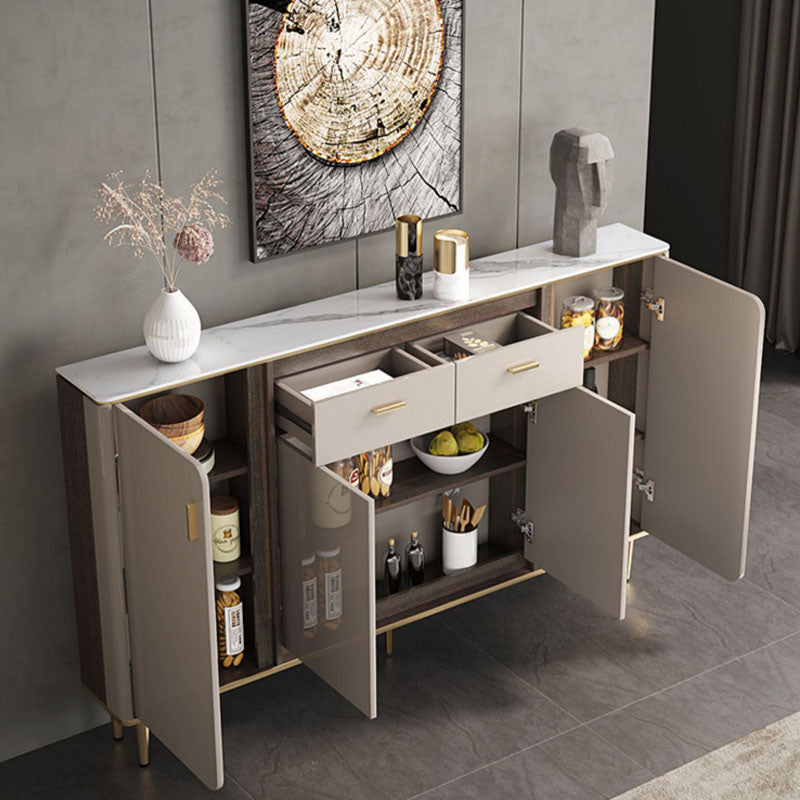 Glam Style Buffet Sideboard Kitchen Grey Dining Buffet with Drawer and Storage