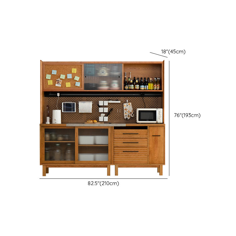 Modern Wood Sideboard Table 3 Drawers Sideboard with Cabinets for Dining Room