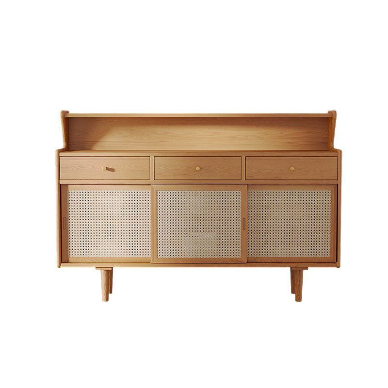 Contemporary Solid Wood Cabinets Sideboard Open Storage Buffet Stand