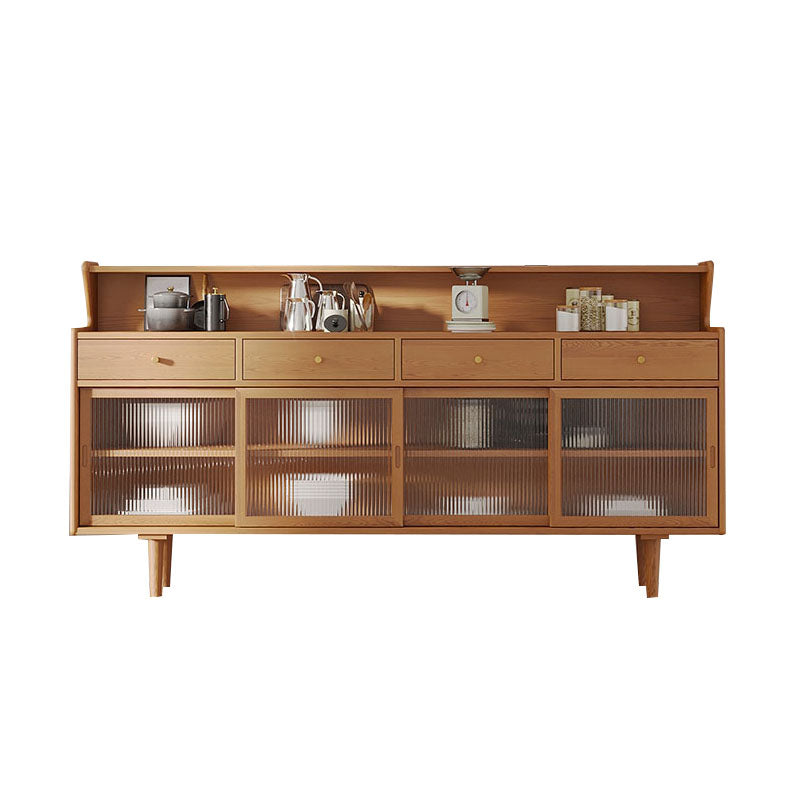 Contemporary Solid Wood Cabinets Sideboard Open Storage Buffet Stand