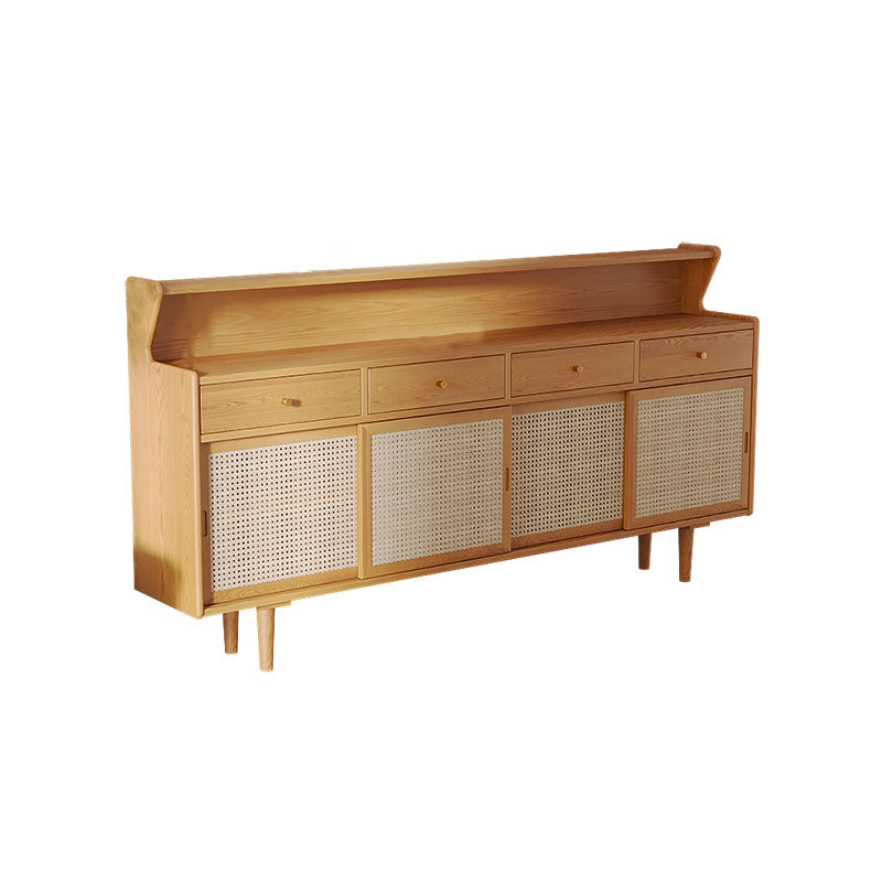 Contemporary Solid Wood Cabinets Sideboard Open Storage Buffet Stand