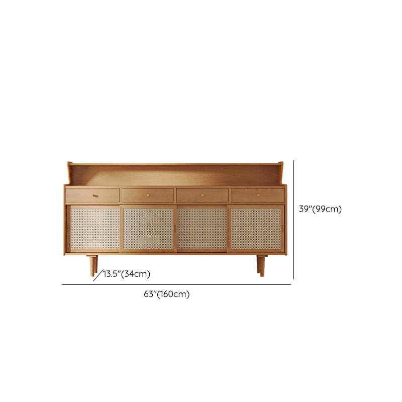 Contemporary Solid Wood Cabinets Sideboard Open Storage Buffet Stand