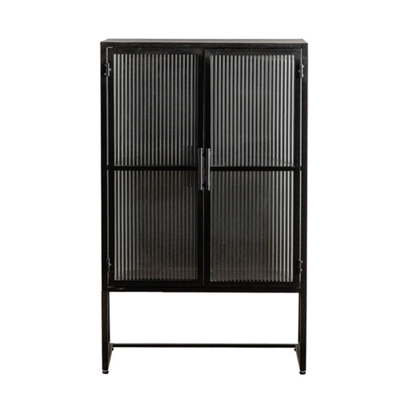 Contemporary Style Glass Doors Sideboard Metal Buffet Sideboard for Home