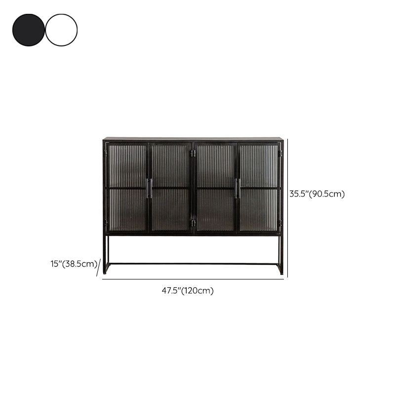 Contemporary Style Glass Doors Sideboard Metal Buffet Sideboard for Home