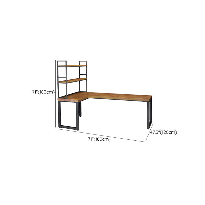 Contemporary Home Wood Writing Desk L-Shape Sled Base Office Desk