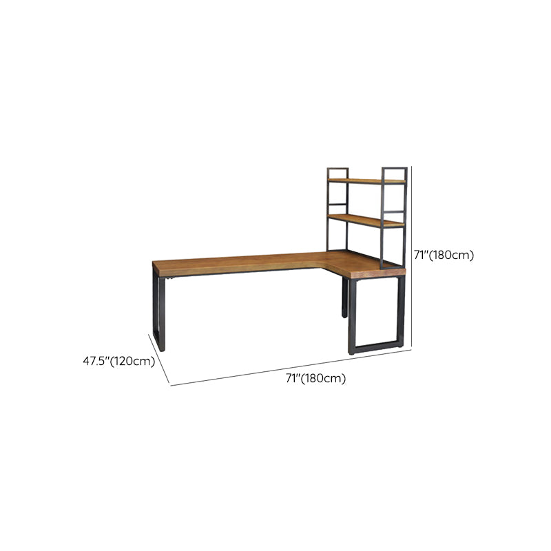 Contemporary Home Wood Writing Desk L-Shape Sled Base Office Desk