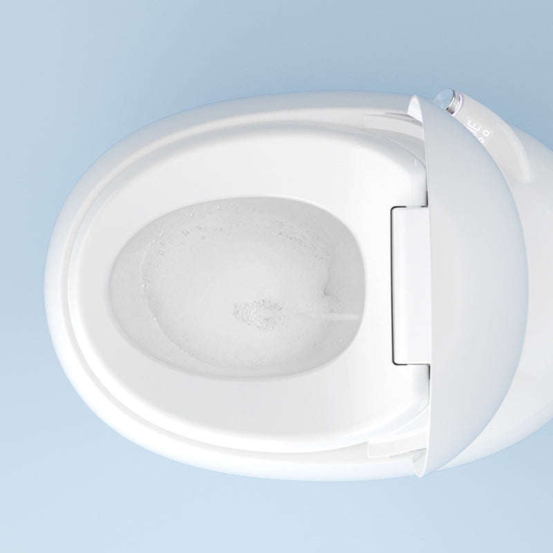 Heated Seat Smart Toilet Antimicrobial Foot Sensor Round Floor Mount Bidet