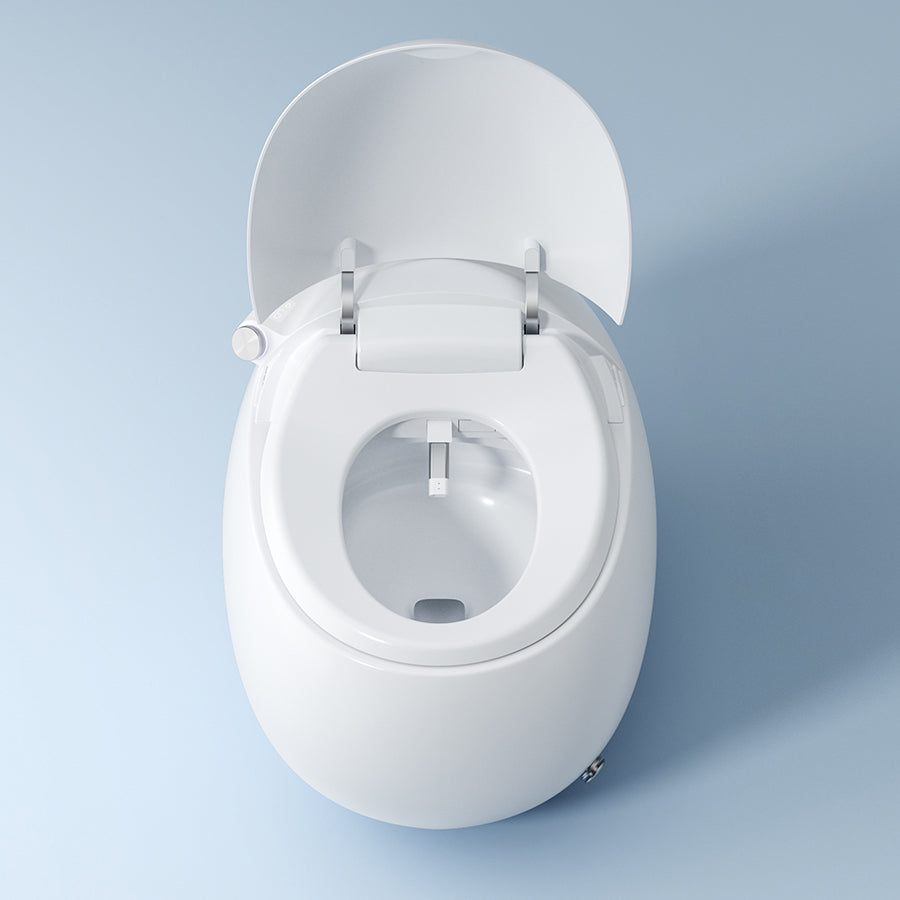 White Floor Mount Bidet Round Floor Standing Bidet with Heated Seat