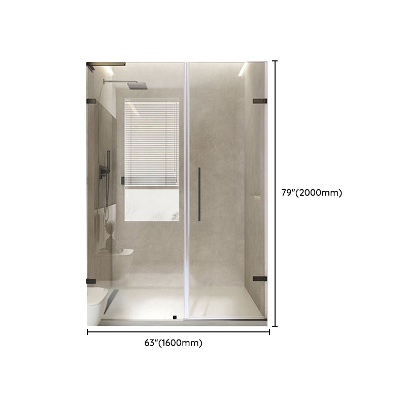 Frameless Hinged Shower Bath Door Transparent Glass Shower Screen