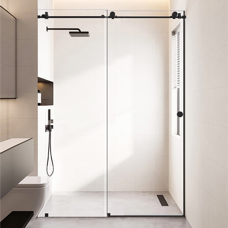 Transparent Pivot Shower Bath Door Tempered Semi-Frameless Shower Doors