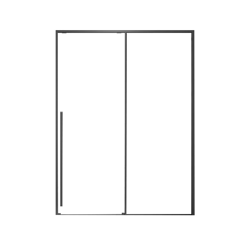 Gray Narrow Side Shower Door Single Sliding Door Tempered Glass Shower Door