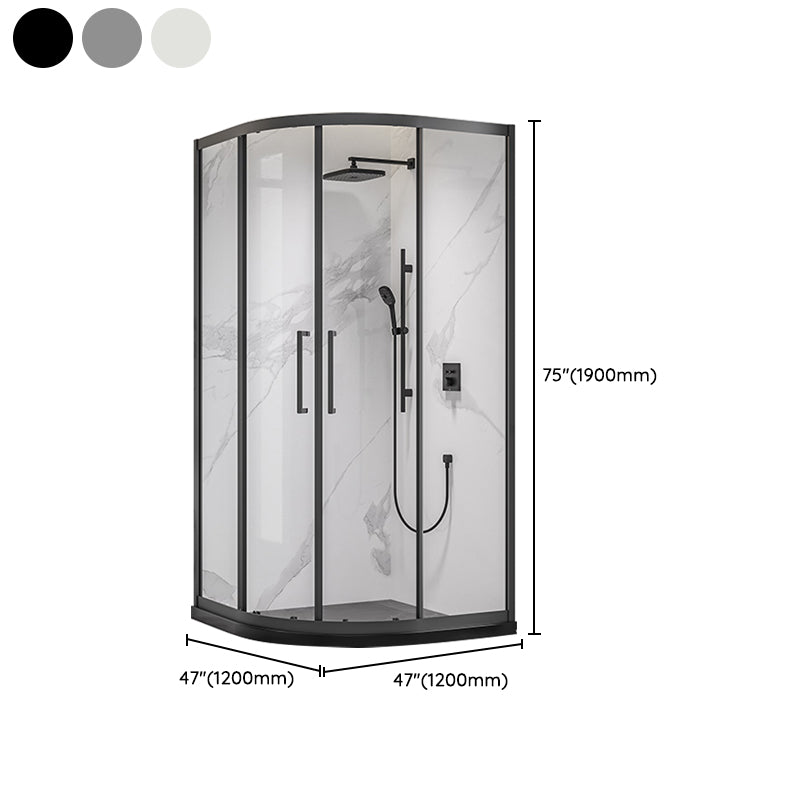 Full Frame Double Sliding Shower Door Tempered Glass Shower Screen