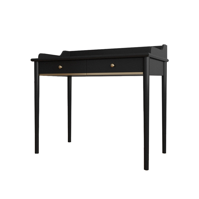 Mid-Century Modern Make-up Vanity with Drawers in Black Solid Wood