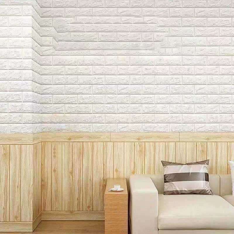 Wooden Effect Wall Panel Living Room Modern Style Peel and Stick Wall Paneling