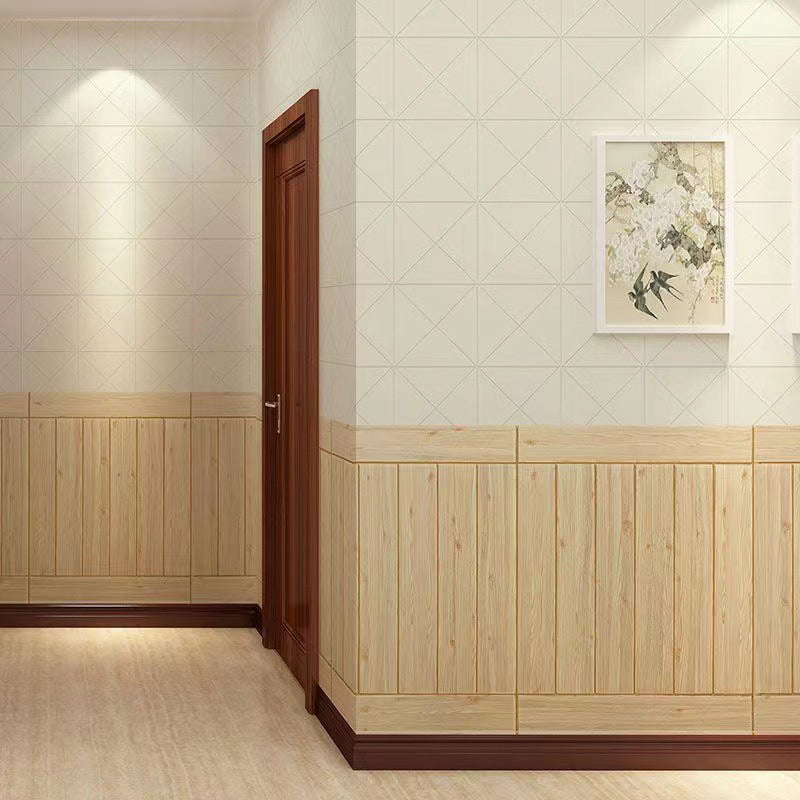 Wooden Effect Wall Panel Living Room Modern Style Peel and Stick Wall Paneling