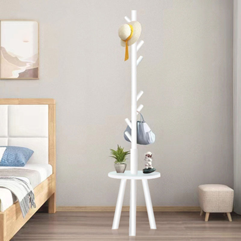 Modern Coat Rack Free Standing Solid Wood Clothes Hanger with Coat Hooks