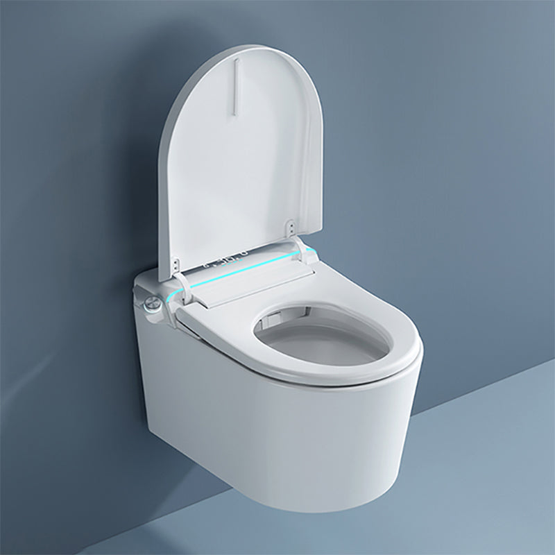 Contemporary Wall Mounted Bidet Foot Sensor White Temperature Control