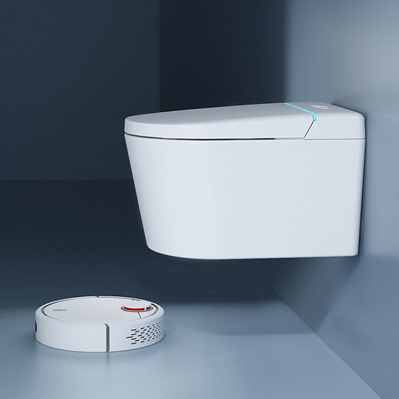 Contemporary Wall Mounted Bidet Foot Sensor White Temperature Control