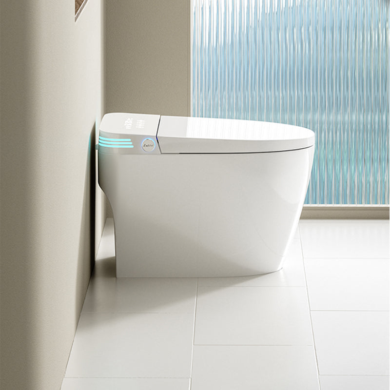 Contemporary Floor Mount Bidet Elongated Ceramic Heated Seat White Dryer