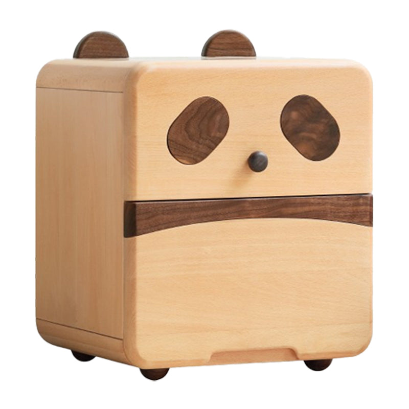 Pig and Panda Kids Bedside Table Wooden Kids Bedside Table with Cabinet