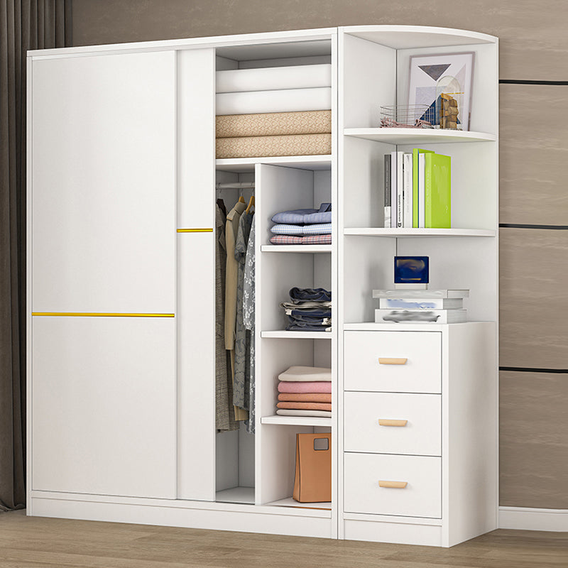 Urban Wooden Coat Locker in White Matte Finish 3-Drawer Kid's Wardrobe