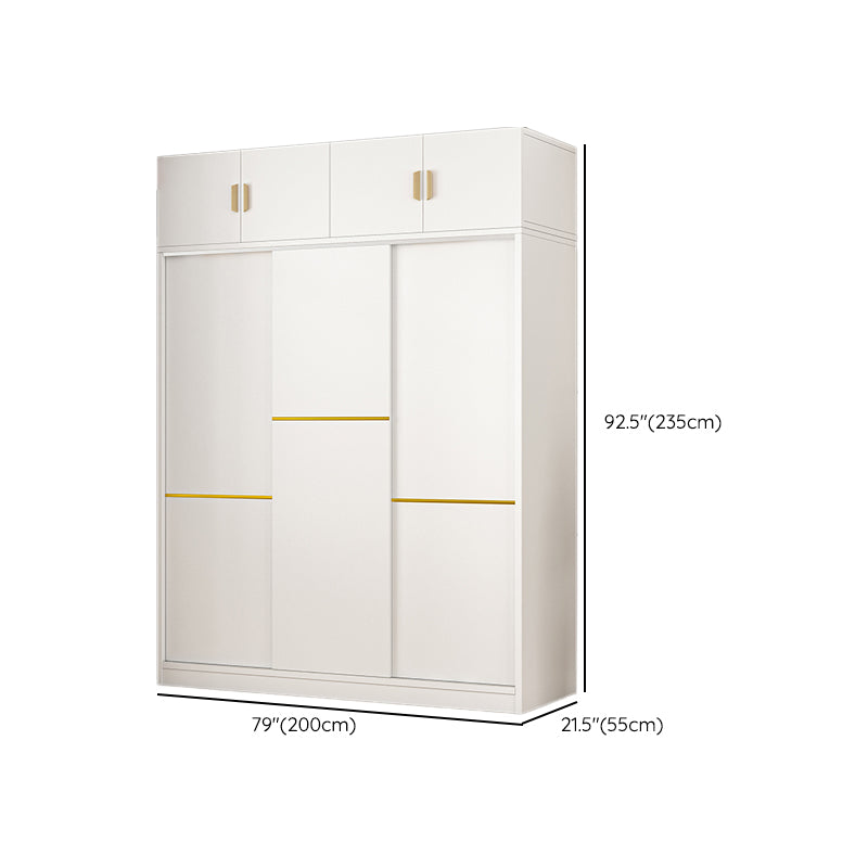 Urban Wooden Coat Locker in White Matte Finish 3-Drawer Kid's Wardrobe