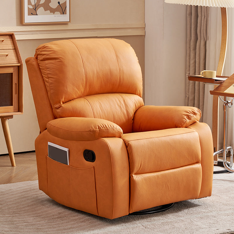 Contemporary Standard Recliner Solid Color Position Lock Swivel Rocker