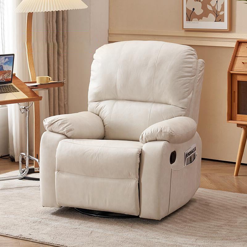 Contemporary Standard Recliner Solid Color Position Lock Swivel Rocker