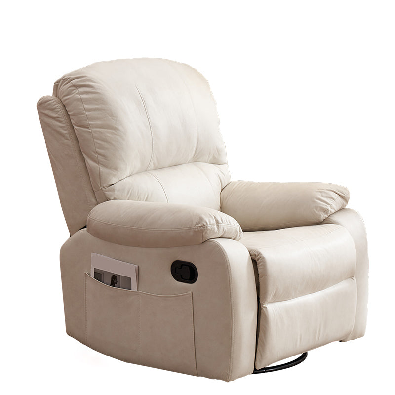 Contemporary Standard Recliner Solid Color Position Lock Swivel Rocker