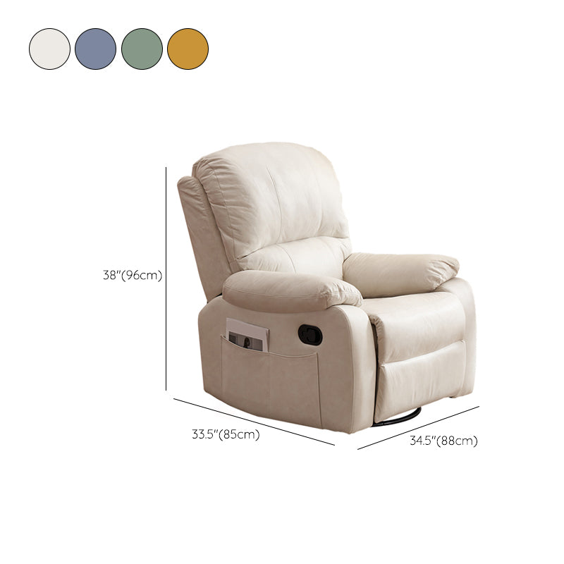 Contemporary Standard Recliner Solid Color Position Lock Swivel Rocker