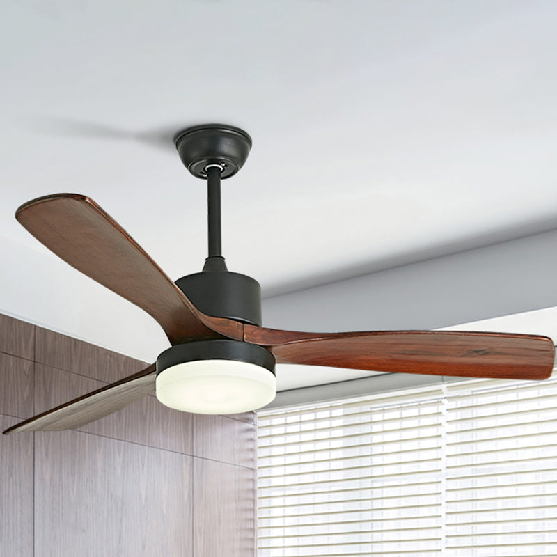 Nordic Style LED Ceiling Fan 52" Wooden Fan Lighting for Living Room