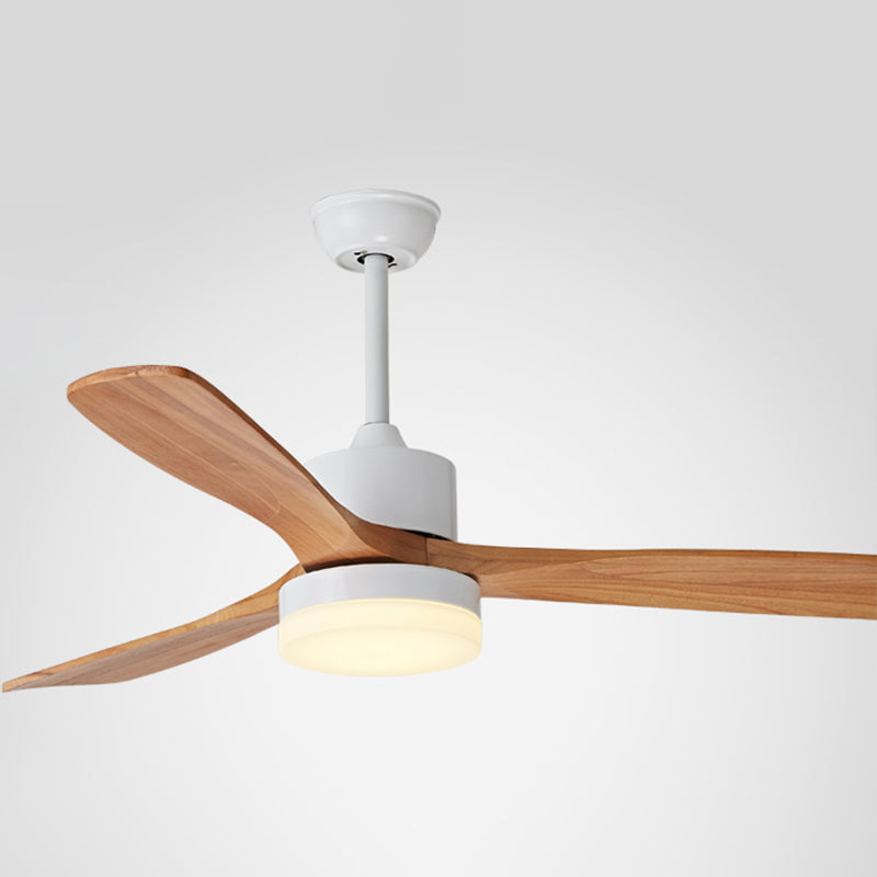 Nordic Style LED Ceiling Fan 52" Wooden Fan Lighting for Living Room