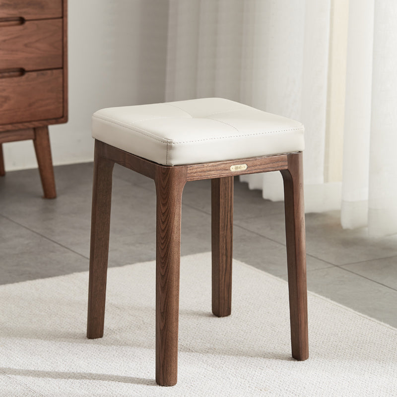 Contemporary Standard Square Leather Standard With 4 Legs for Dining Room