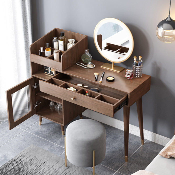 Contemporary Solid Wood Table Makeup Vanity with Drawers for Bedroom