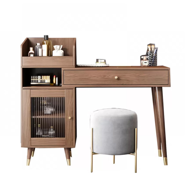 Contemporary Solid Wood Table Makeup Vanity with Drawers for Bedroom