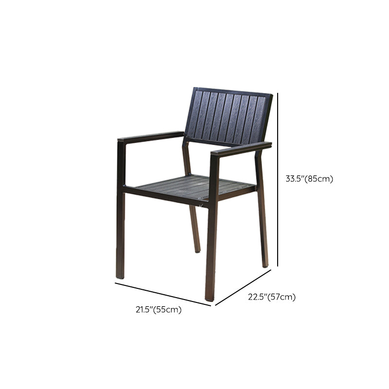 Modern Outdoor Bistro Chairs Wood With Arm Metal Dining Chairs